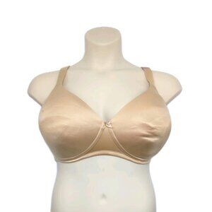 Cacique Lane Bryant 44DD Full Coverage Bra Wireless Cafe Beige Lined